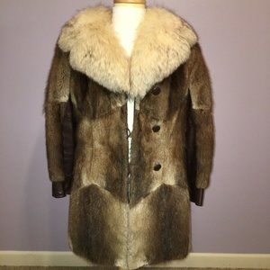 NADEL Fur Coat with Fox Collar- BEAUTIFUL!  Sz M